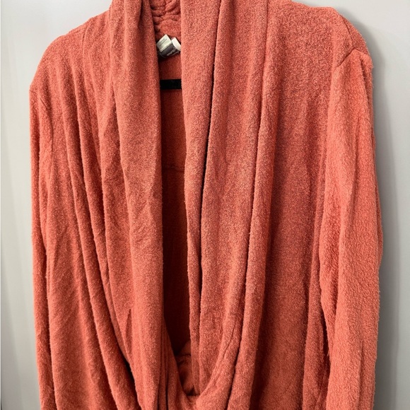 Anthropologie Saturday Sunday Faux Wrap Soft Sweater Burnt Orange Size Large - Picture 2 of 6